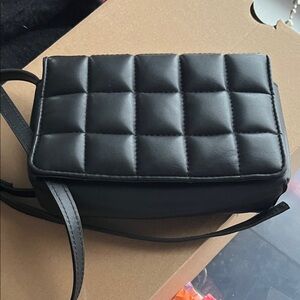 Black Quilted Crossbody Bag